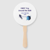 First trip around the sun planet astronaut birthda handwaaier (Achterkant)