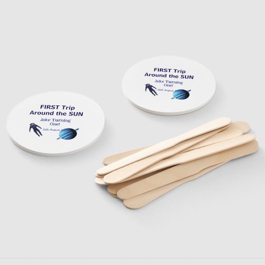 First trip around the sun planet astronaut birthda handwaaier (Niet-gemonteerd)