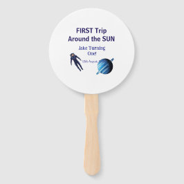 First trip around the sun planet astronaut birthda handwaaier