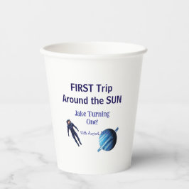 First trip around the sun planet astronaut birthda papieren bekers