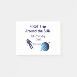First trip around the sun planet astronaut birthda post-it® notes