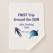 First trip around the sun planet astronaut birthda sherpa deken (Voorkant)