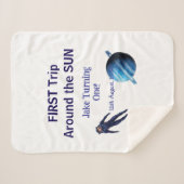 First trip around the sun planet astronaut birthda sherpa deken (Voorkant (horizontaal))