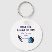 First trip around the sun planet astronaut birthda sleutelhanger (Voorkant)