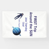 First trip around the sun planet astronaut birthda spandoek (Horizontaal)