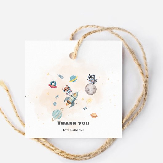 First Trip Around the Sun space animals Birthday  Bedankjes Labels