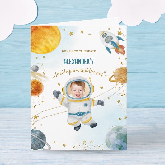 First Trip Around the Sun Space Birthday Photo