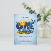 First Trip Around the Sun Space First Birthday Briefkaart (Staand voorkant)