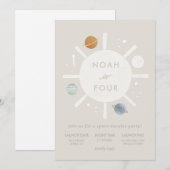 ‘First Trip’ Sun Space Kids Uitnodiging voor verja (Voorkant / Achterkant)