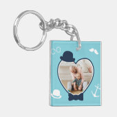 First Vaderdag Custom Photo Cool Hipster Dad Sleutelhanger (Voorkant Links)