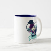 First Vaderdag Custom Photo Cool Hipster Dad Tweekleurige Koffiemok (Voorkant rechts)