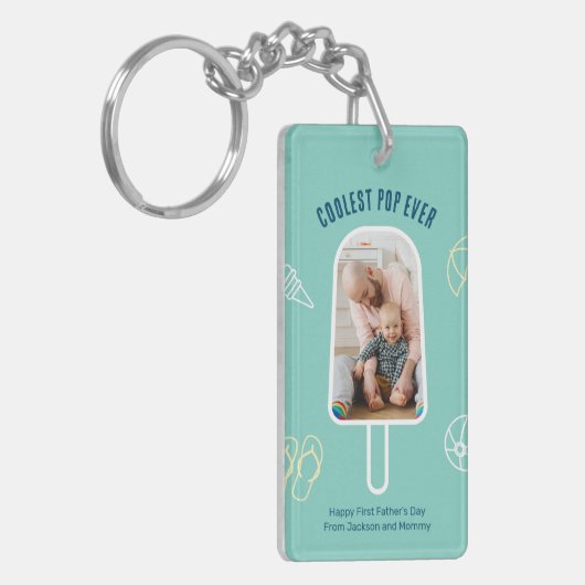 First Vaderdag Custom Photo Funny Cool Dad Sleutelhanger (Voorkant Links)