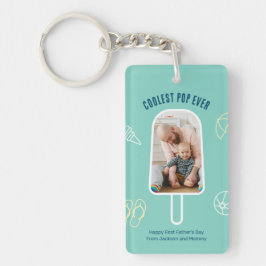 First Vaderdag Custom Photo Funny Cool Dad Sleutelhanger