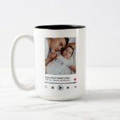 First Vaderdag Dad Custom Photo Music Player Tweekleurige Koffiemok (Links)