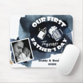 First Vaderdag Funny Typografie and Photo Muismat (Met muis)