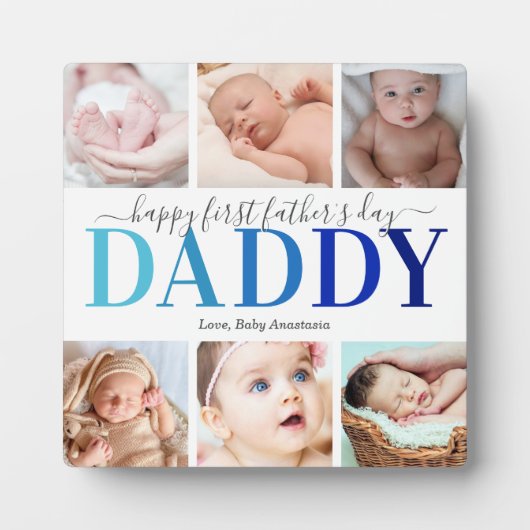 First Vaderdag Photo Collage Plaque Fotoplaat (Voorkant)