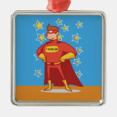 First Vaderdag Superheld Metalen Ornament (Voorkant)