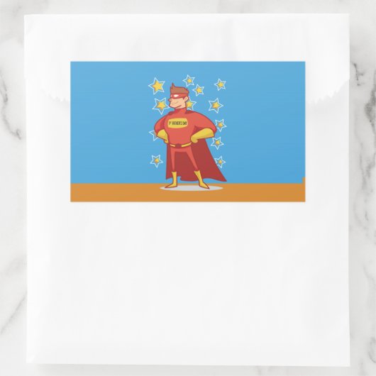 First Vaderdag Superheld Rechthoekige Sticker (Tas)