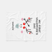 First Valentijnsdag Cute Heart Deer Personalized Fleece Deken (Voorkant (Horizontaal))