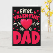 First Valentine As A Dad Funny Valentine New Dad B Kaart (Gele Bloem)