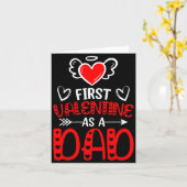 First Valentine As A Dad Heart New Father Valentin Kaart (Gele Bloem)