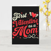 First Valentine As A Mom Funny Valentine New Dad B Kaart (Gele Bloem)