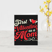 First Valentine As A Mom Funny Valentine New Dad B Kaart (Gele Bloem)