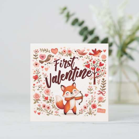 First Valentine Fox Cupid - manageable red flags Kaart (Staand voorkant)