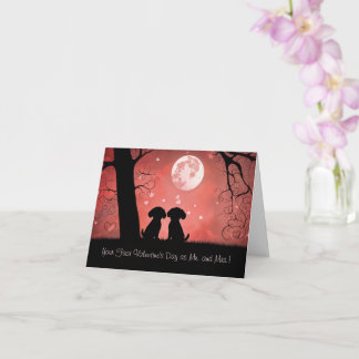 First Valentines Day as Married Couple Newlyweds Kaart