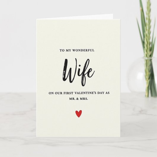 First Valentines Mr And Mrs Wife Card Kaart (Voorkant)