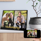 First Wedding Jubileum 2 Foto Gold Script Kaart