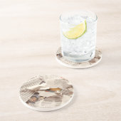 First Wedding Jubileum Newspaper Zandsteen Onderzetter (Zijkant)