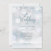 First Winter Snowflakes QR Code Wedding Kaart (Voorkant)
