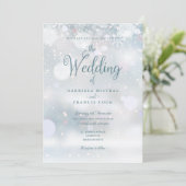 First Winter Snowflakes QR Code Wedding Kaart (Staand voorkant)