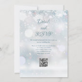 First Winter Snowflakes QR Code Wedding Kaart (Achterkant)