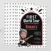 First World Tour Birthday Invitation with Photo Kaart (Voorkant / Achterkant)