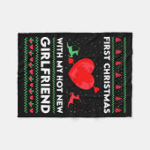 First Xmas With My New Girlfriend Men Ugly Christ Fleece Deken (Voorkant (Horizontaal))