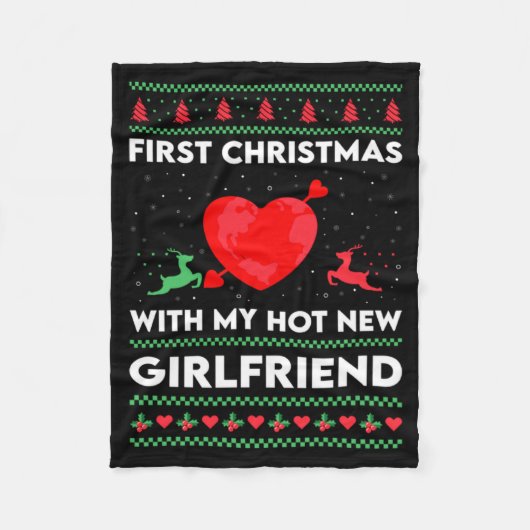 First Xmas With My New Girlfriend Men Ugly Christ Fleece Deken (Voorkant)