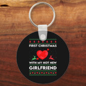 First Xmas With My New Girlfriend Men Ugly Christ Sleutelhanger (Voorkant)