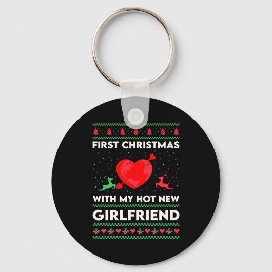 First Xmas With My New Girlfriend Men Ugly Christ Sleutelhanger (Voorkant)