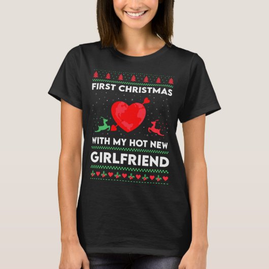 First Xmas With My New Girlfriend Men Ugly Christ  T-shirt (Voorkant)