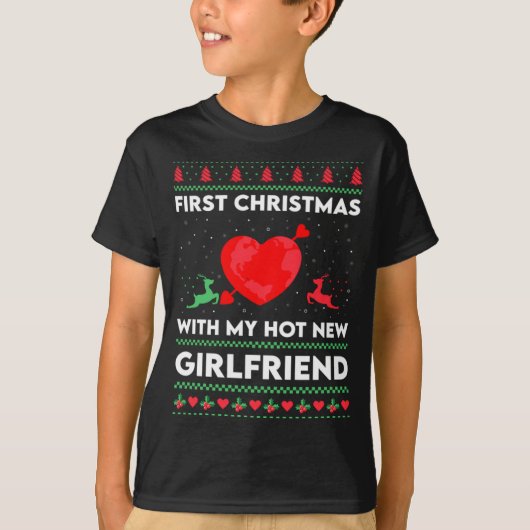 First Xmas With My New Girlfriend Men Ugly Christ  T-shirt (Voorkant)