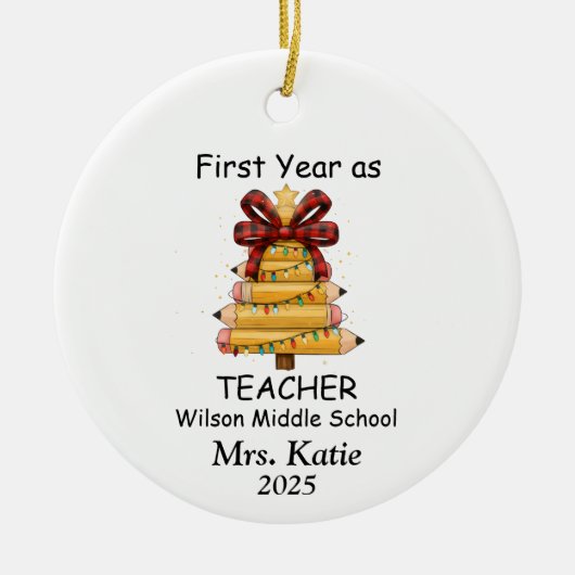 First Year as a middle school Teacher Keramisch Ornament (Voorkant)