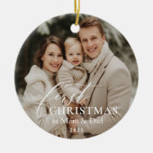 First Year as Mom & Dad Christmas Photo Keramisch Ornament (Voorkant)