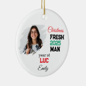 First Year At College Ornament, Custom Freshman Keramisch Ornament (Rechts)