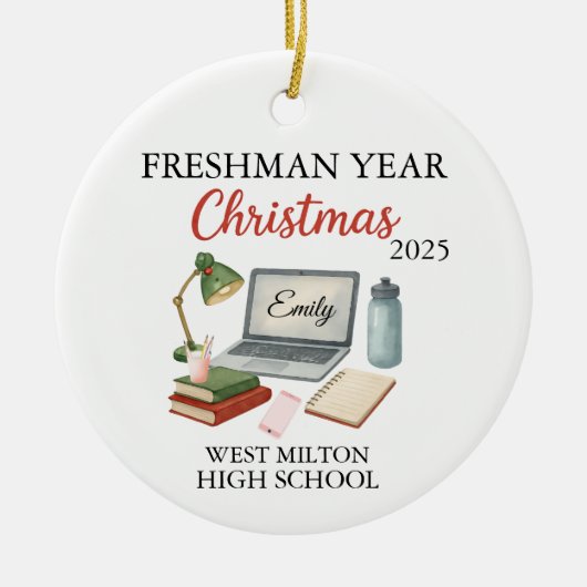 First Year At High School Ornament 2025, Freshman  (Voorkant)