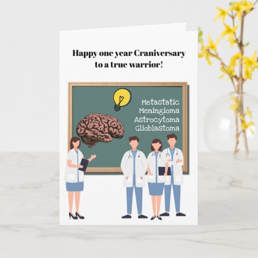 First year craniversary celebration kaart (Gele Bloem)