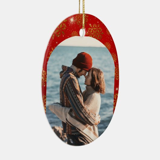 First Year Dating Couples Christmas Keramisch Ornament (Rechts)