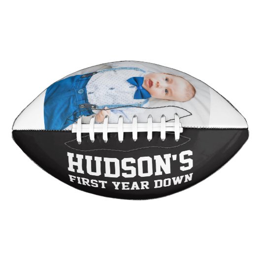 First Year Down 1st Birthday Custom Personalized American Football (Voorkant)