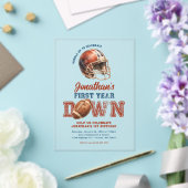 First Year Down Football 1st Birthday Acryl Uitnodigingen (Insitu (Huwelijk))